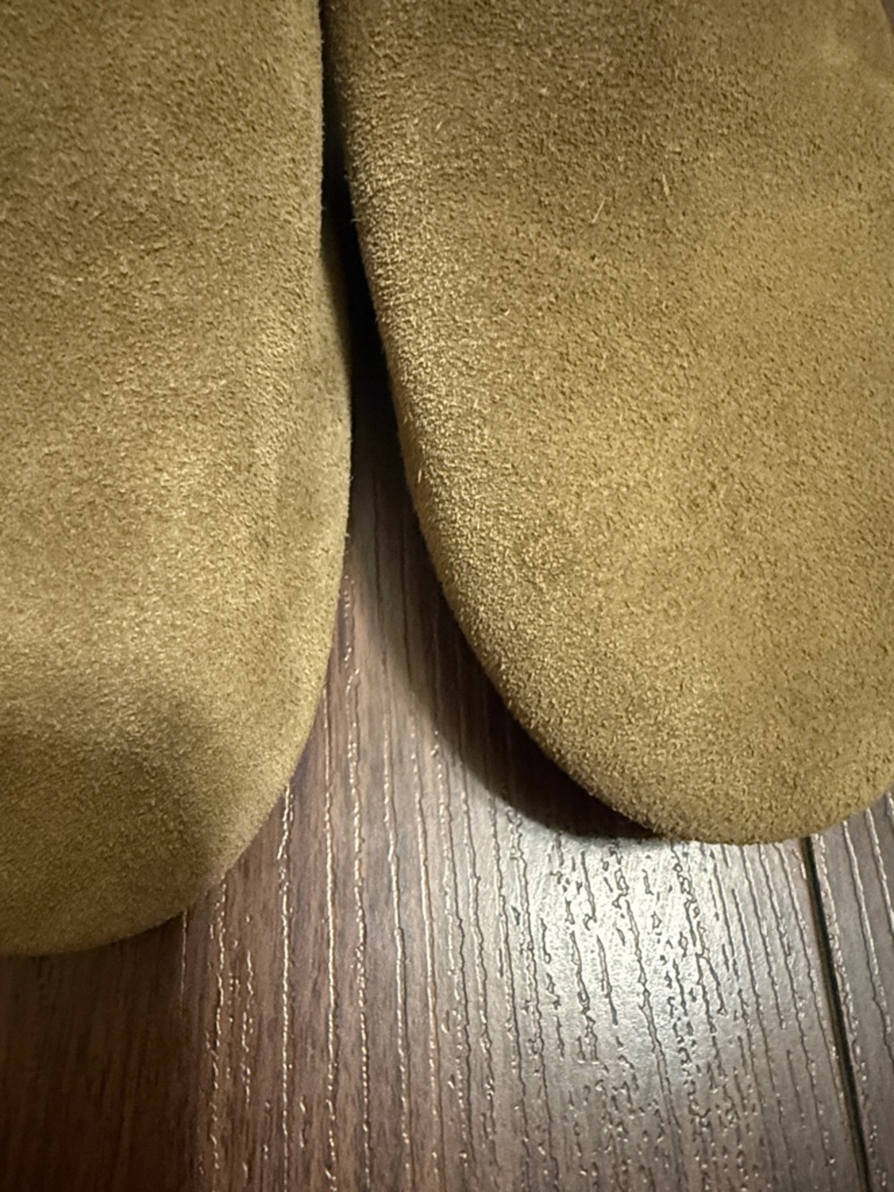 ZARA Brown Suede Mule Flats Slip On Minimalist Leather Slides Size 39 - Picture 8 of 12
